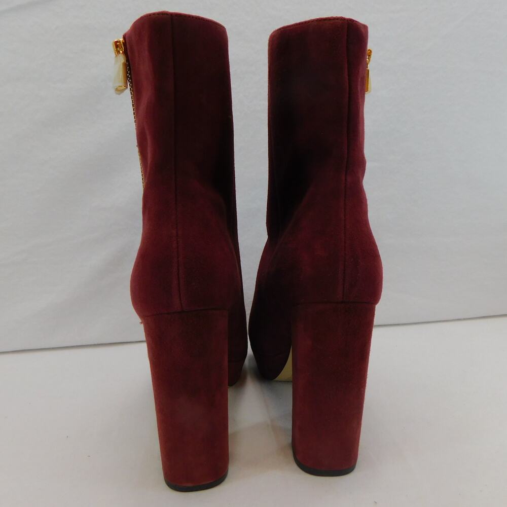 Michael Kors Women's Frenchie Platform Suede Burgundy Boots Size 9 New - Picture 5 of 14